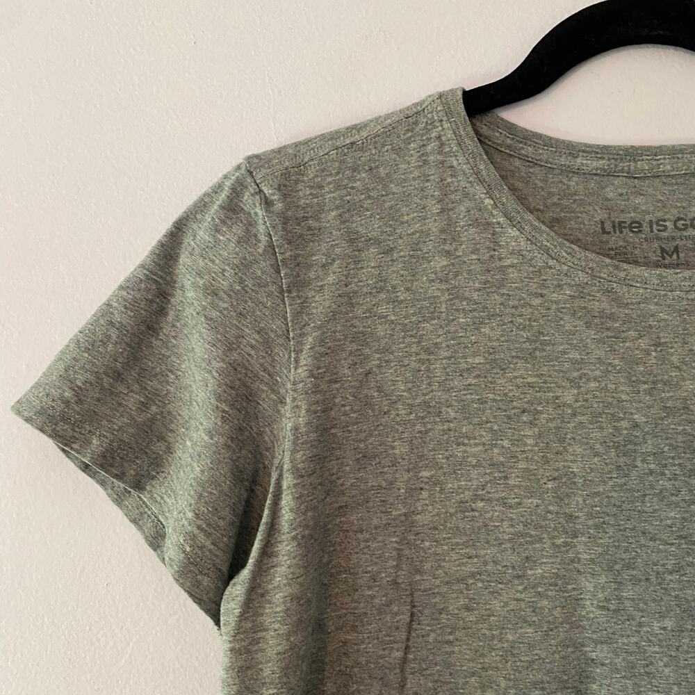Life Is Good Gray Basic T-Shirt Normcore Casual Cotton Women's size Medium - Picture 2 of 7
